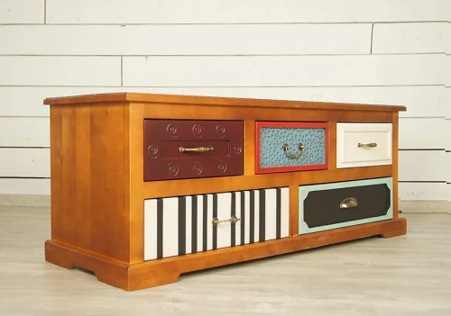 Длинный низкий комод горизонтальный "Gouache birch" идеальное решение для тех, кто хочет привнести особый шарм в свой интерьер. Каталог мебели из России - AdtPro. Id-1