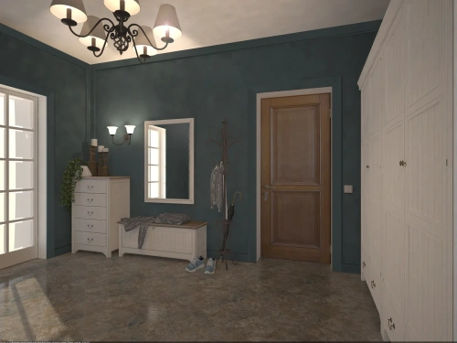 Комплект для прихожей "Оливия" в светло бежевом цвете. Табурет, комод, шкаф