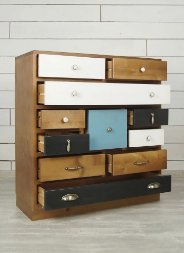 Комод для белья и одежды для белья 10 ящиков "Aquarelle birch" идеальное решение для тех, кто хочет привнести особый шарм в свой интерьер. Каталог мебели из России - AdtPro. Id-5