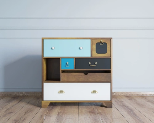 Комод малый 6 ящиков "Aquarelle" идеальное решение для тех, кто хочет привнести особый шарм в свой интерьер. Каталог мебели из России - AdtPro. Id-3