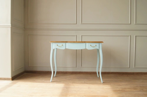 Купите мебель для Вашего интерьера - туалетный столик с зеркалом "Leontina blue" цвет голубой. Каталог мебели из России - AdtPro. Id-7