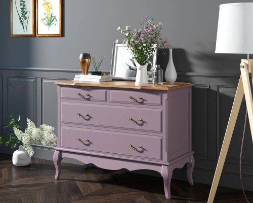 Оформляя покупку комод для белья и одежды на 4 ящика "Leontina lavanda" цвет лавандовый в интернет-магазине вы получаете качественную мебель с гарантией производителя. Каталог мебели из России - AdtPro. Id-2