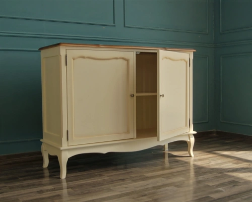 Ваш интерьер украсит оригинальный современный длинный комод слоновая кость с дверками "Leontina" цвет слоновая кость.  Каталог мебели из России - AdtPro. Id-7