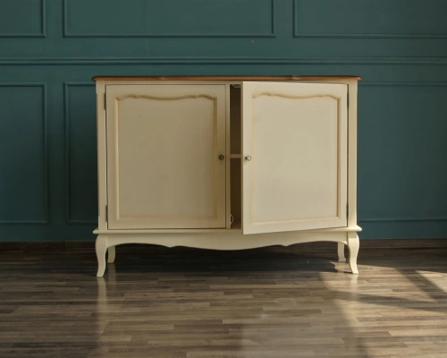 Современный длинный комод слоновая кость с дверками "Leontina" цвет слоновая кость идеальное решение для тех, кто хочет привнести особый шарм в свой интерьер. Каталог мебели из России - AdtPro. Id-8