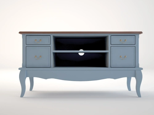 Купите мебель для Вашего интерьера - длинный комод  под телевизор "Leontina blue" цвет голубой. Каталог мебели из России - AdtPro. Id-0