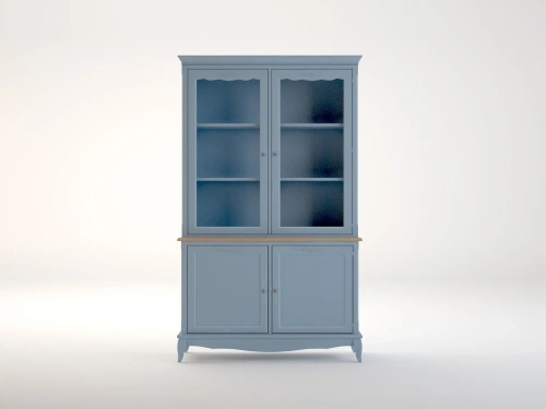 Изготовленная нами мебель на заказ - буфет двухстворчатый  для посуды в гостиную "Leontina blue" цвет голубой несомненно станет предметом интеьера, на который невозможно будет необратить внимание. Каталог мебели из России - AdtPro. Id-2