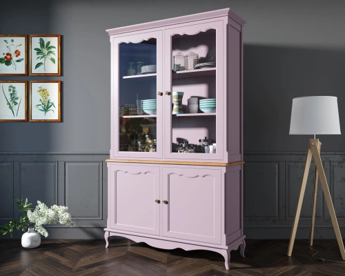 Купите мебель для Вашего интерьера - кухонный буфет  для посуды "Leontina lavanda" цвет лавандовый. Каталог мебели из России - AdtPro. Id-3