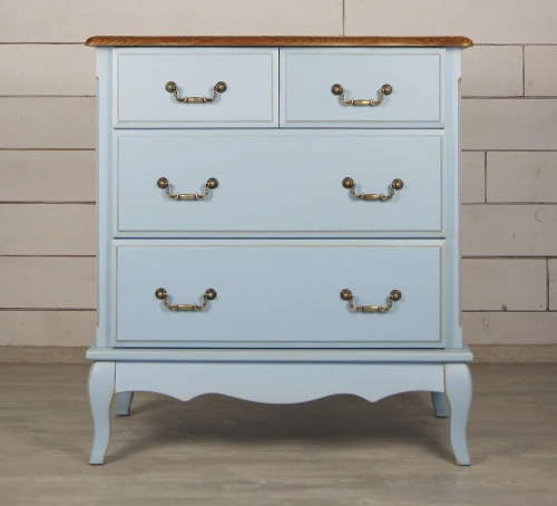 Купите голубой комод 4 ящика "Leontina" цвет голубой и Ваш интерьер несомненно преобразиться, поскольку над изготовленной в ручную мебелью работали лучшие дизайнеры мебели. Каталог мебели из России - AdtPro. Id-0