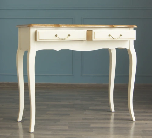Атмосфера в комнате станет приятнее, а дизайн жилища неповторимым если Вы закажете консоль 2 ящика "Leontina" цвет слоновая кость. Каталог мебели из России - AdtPro. Id-2