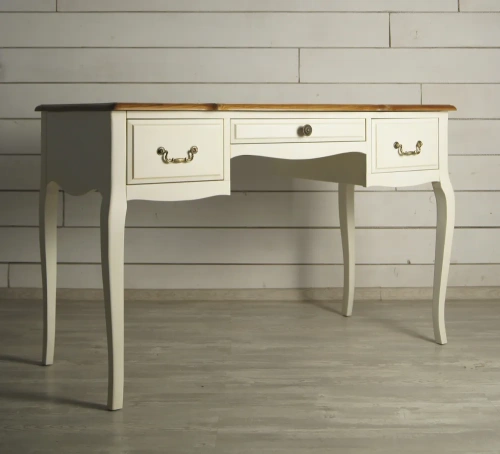 Купите мебель для Вашего интерьера - письменный стол с тремя выдвижными ящиками "Leontina" цвет слоновая кость. Каталог мебели из России - AdtPro. Id-1