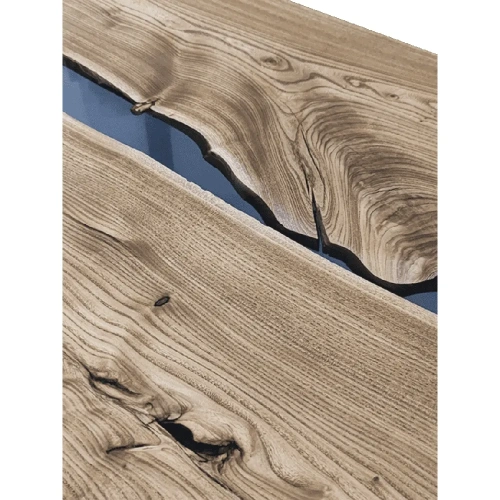  обеденный стол из массива карагача со вставками черной смолы  Каталог мебели из России - AdtPro Id-1