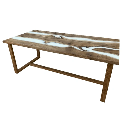  стол обеденный деревянный массив грецкий орех и смола  Каталог мебели из России - AdtPro Id-1