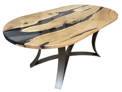  обеденный овальный стол деревянный массив черешня со смолой  Каталог мебели из России - AdtPro Id-0