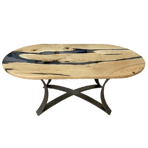  обеденный овальный стол деревянный массив черешня со смолой  Каталог мебели из России - AdtPro Id-1