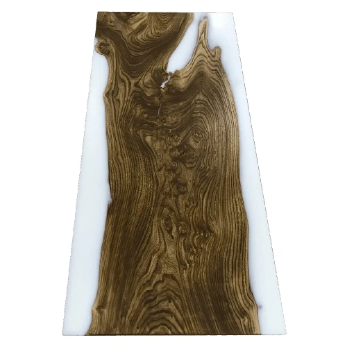  обеденный стол из массива и эпоксидной смолы белое молоко  Каталог мебели из России - AdtPro Id-1