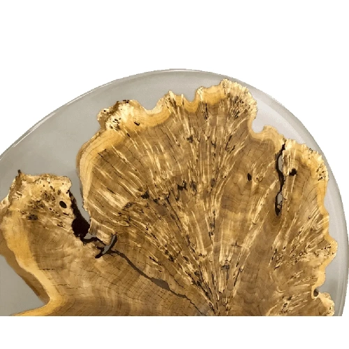  круглый обеденный стол. спил тополя с прозрачной смолой  Каталог мебели из России - AdtPro Id-2