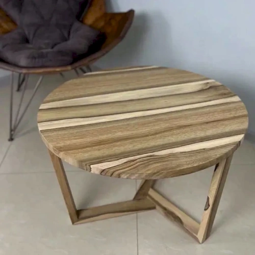  журнальный круглый столик из массива ореха  Каталог мебели из России - AdtPro Id-1