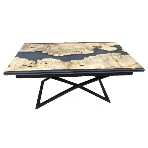  стол «река» трансформер из спила клёна и темной смолы  Каталог мебели из России - AdtPro Id-1