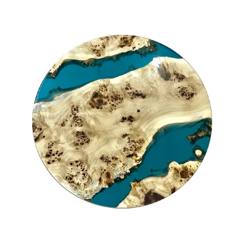  журнальный стол с эпоксидной смолой из массива тополя  Каталог мебели из России - AdtPro Id-1