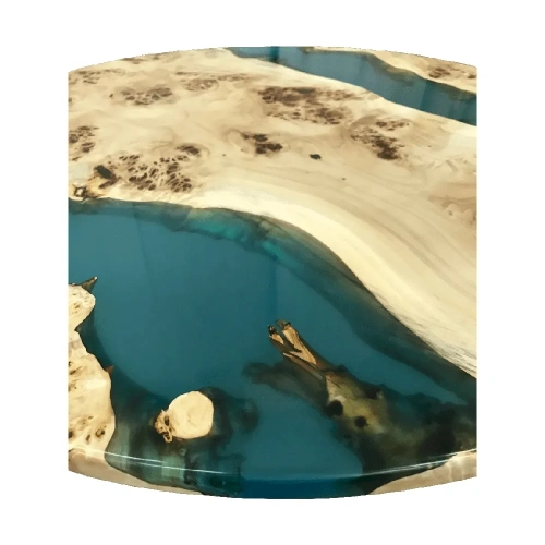  журнальный стол с эпоксидной смолой из массива тополя  Каталог мебели из России - AdtPro Id-2