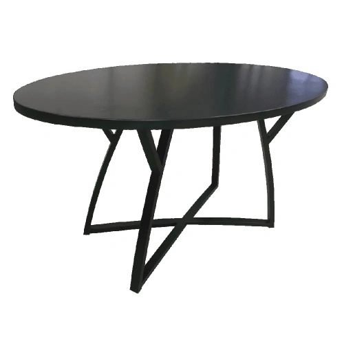  круглый обеденный черный стол из массива горного вяза  Каталог мебели из России - AdtPro Id-2