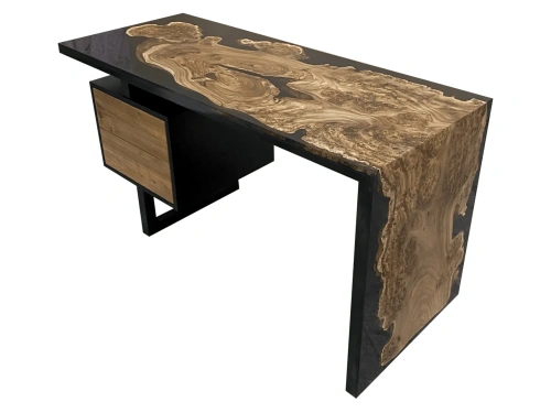  письменный стол с тумбой эксклюзивной серии из карагача с черной смолой  Каталог мебели из России - AdtPro Id-0