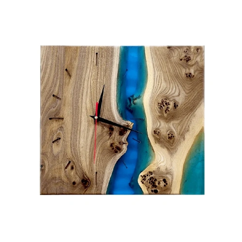  эксклюзивные часы из массива в сочетании с эпоксидной смолой  Каталог мебели из России - AdtPro Id-1