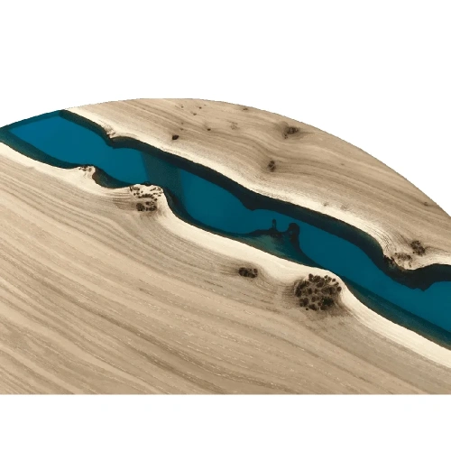  круглый журнальный столик из массива карагача и смолы  Каталог мебели из России - AdtPro Id-1