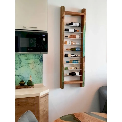  винная полка из массива карагача в сочетании с эпоксидной смолой  Каталог мебели из России - AdtPro Id-2