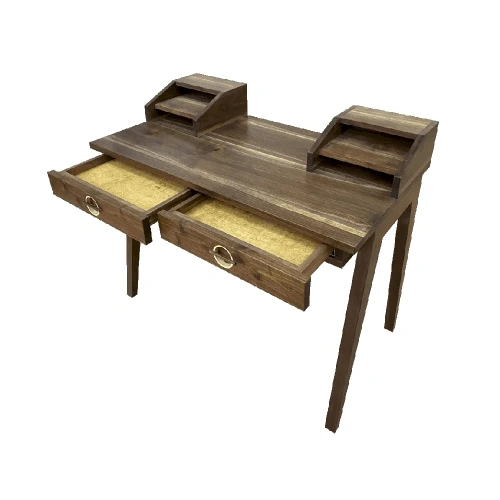 Выдвижные ящики стола Exclusive nut с плавной системой Blum и ручками ручной работы