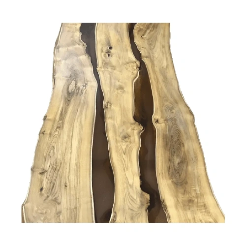  обеденный стол из массива акации и эпоксидной смолы коричневого оттенка  Каталог мебели из России - AdtPro Id-2