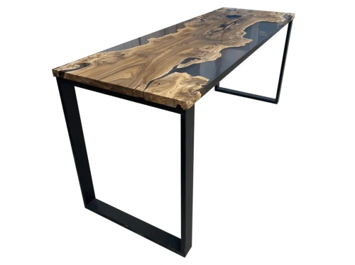  эксклюзивный черный обеденный стол из массива горного вяза  Каталог мебели из России - AdtPro Id-1