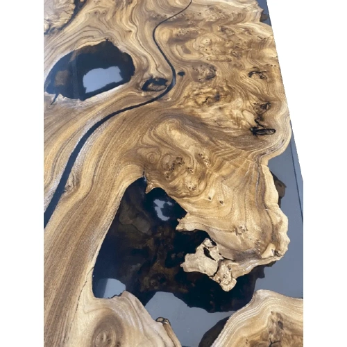  эксклюзивный черный обеденный стол из массива горного вяза  Каталог мебели из России - AdtPro Id-2