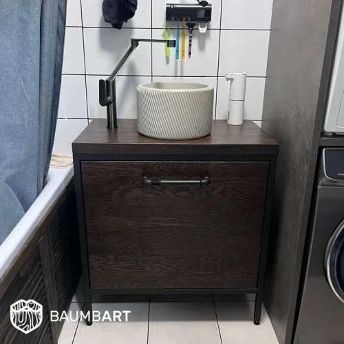 Черная тумба под раковину ХОЛАНН 75 смЧерная тумба под раковину ХОЛАНН 75 см