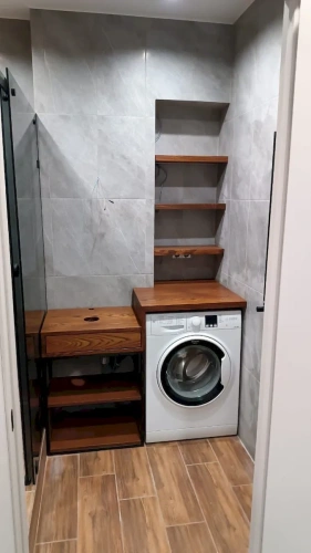 Тумба под раковину с нишей для стиральной машины. Карагач