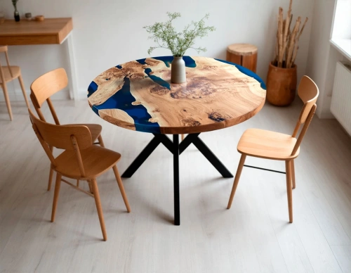 Простота формы стола Barneo и натуральный массив Ивы в строгом скандинавском кухонном интерьере