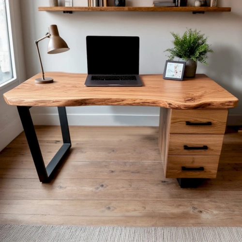 Столешница из цельного слэба карагача поражает своим разнообразием рисунка дерева