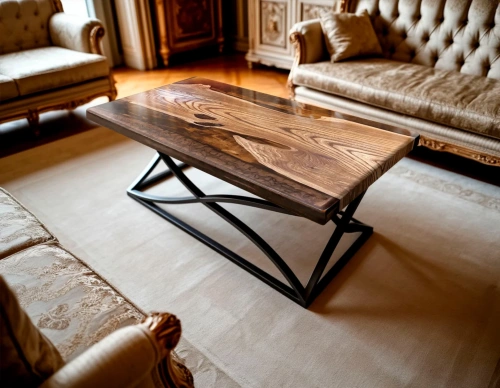 Журнальный стол из дерева и эпоксидной смолы янтарный перламутр общий вид