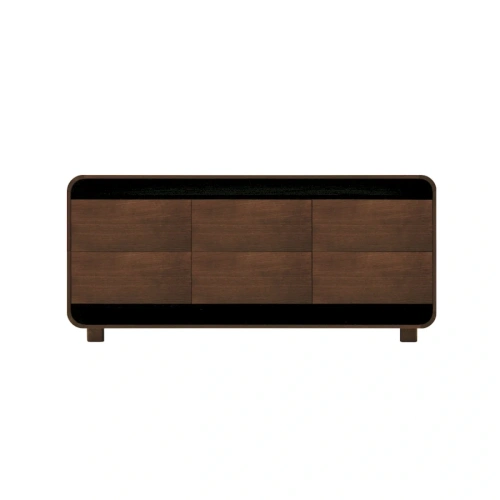 Комод ONE с 6 ящиками из массива дуба Геометрический дизайн со скругленными углами, система плавного закрывания Blum