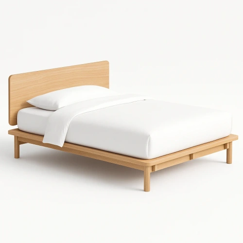 Невысокое изголовье кровати из натурального дуба с красивой текстурой дерева