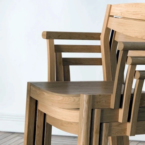 Штабелируемый стул с подлокотниками для удобного хранения