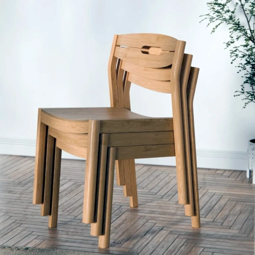 Штабелируемый для хранения стул Луг из массива твердых пород дерева