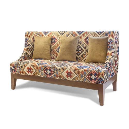 Диван Luigi с бледно-оранжевой спинкой в стиле ретро, art-nouveau, geostyle, oriental-style. ID-2