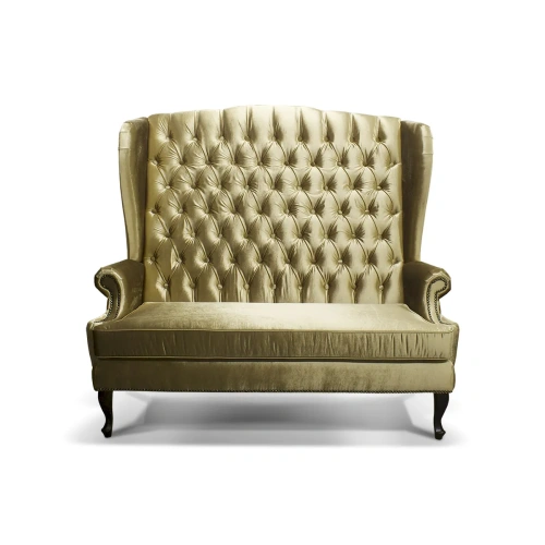 Диван Pronto lux золотистый в классическом стиле, art-nouveau. ID-1
