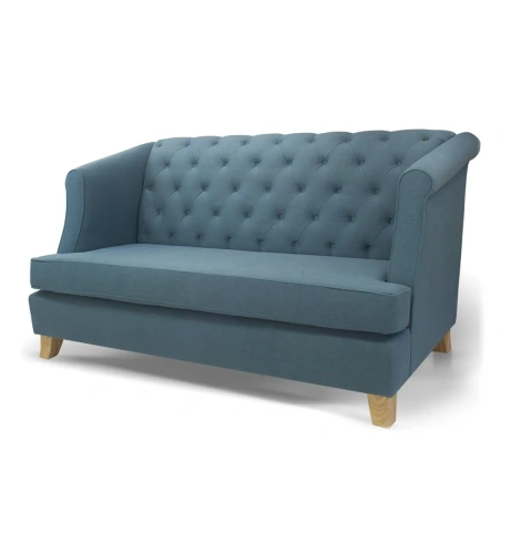 Диван Manchester с каретной стяжкой голубой фабрики Ottostelle в стиле Прованс,  ar_deco, neoclassical, american, chesterfield. ID-1