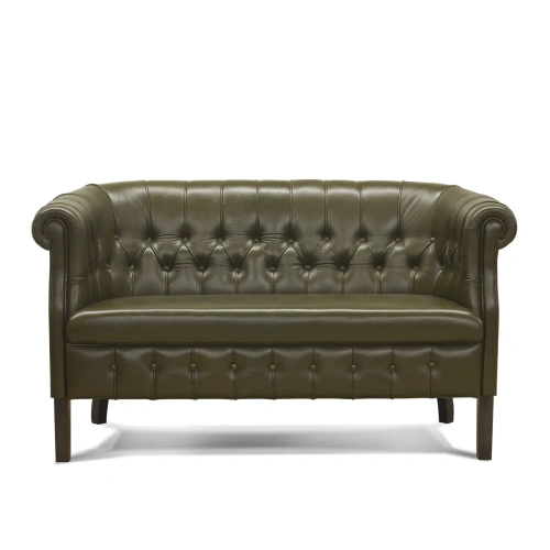 Диван Hugo обивка из кожи в стиле chesterfield для помещений джаз и гранж. ID-4