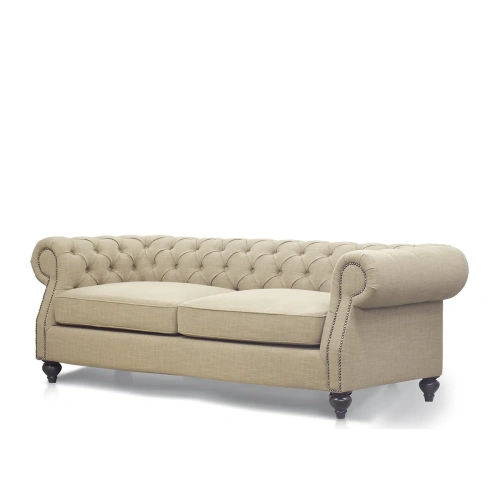 Диван бежевый Harbor на два места в классическом стиле, chesterfield. ID-1