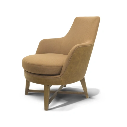 Кресло Melz светло-коричневое. Стиль Ретро. Материал основания Бук. ID-2