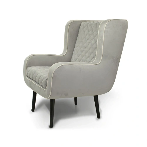 Кресло Rosso серое. Стиль Современный. Материал основания Бук. ID-2