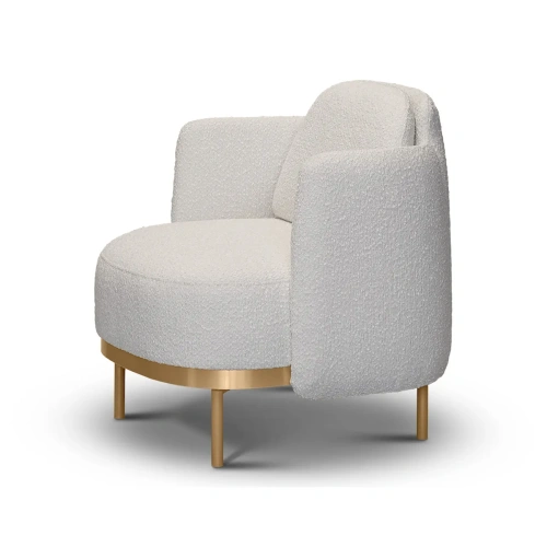 Кресло с обивкой букле белого цвета.  Armstrong ID-1